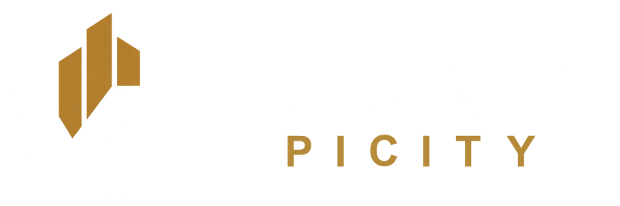 logo Hoàng Vỹ Picity chữ trắng
