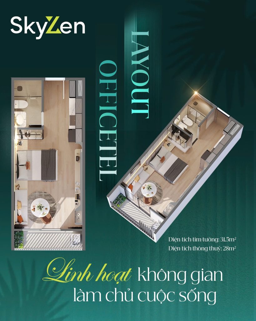 Thiết kế officetel Picity Sky Zen