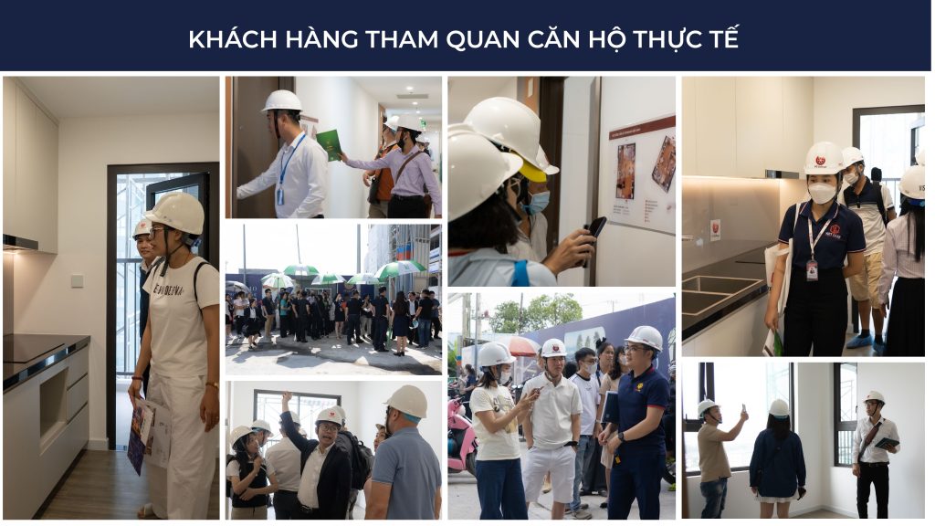 Khách hàng tham quan căn hộ thức tế Picity Sky Park