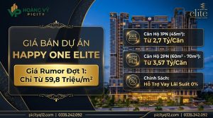 Giá bán Happy One Elite rumor đợt 1 chỉ từ 59,8 triệu trên m2 từ chủ đầu tư Vạn Xuân Group